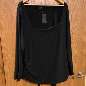 Square neck long sleeve body suit